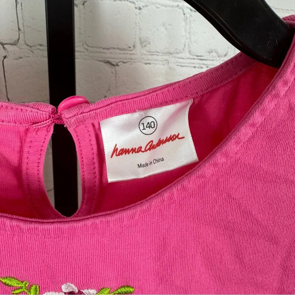 Hanna Andersson Pink Tiered Flower Dress Size 140 US 9-11 - Picture 3 of 6